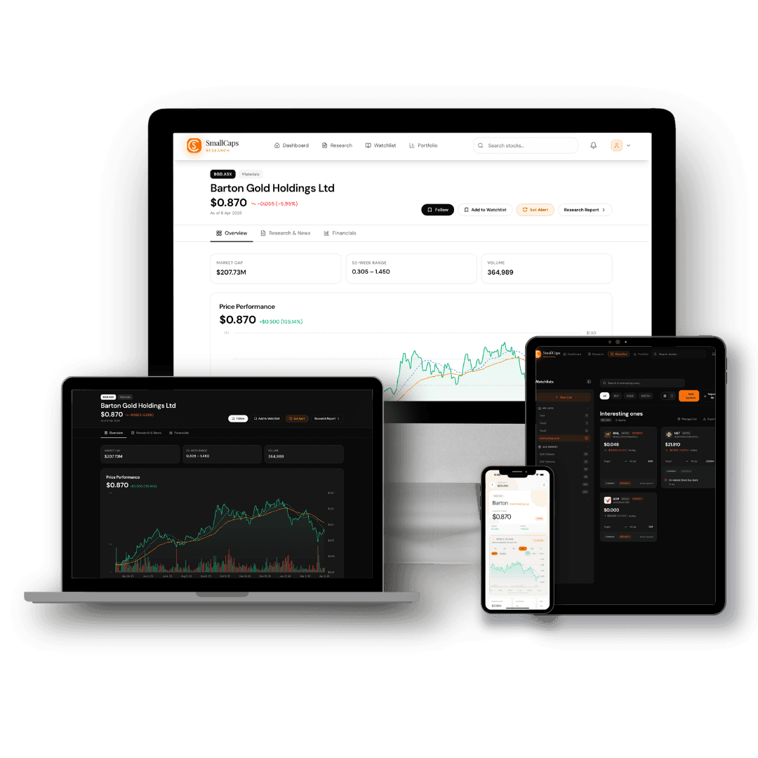 SmallCaps Portal portfolio and research screens
